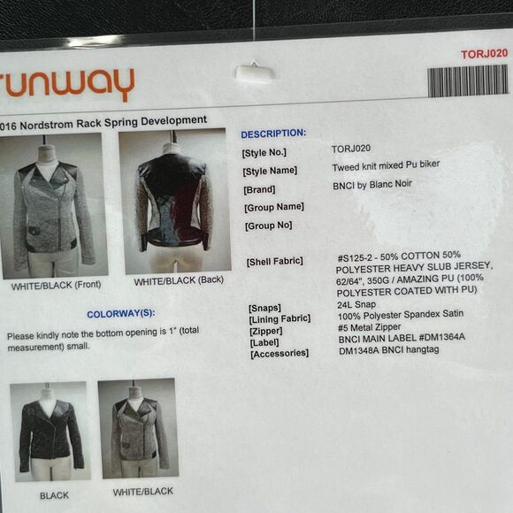 NWT Blanc Noir Women’s Long Sleeve Knitted Leather Jacket Size Small #650 - Picture 13 of 17